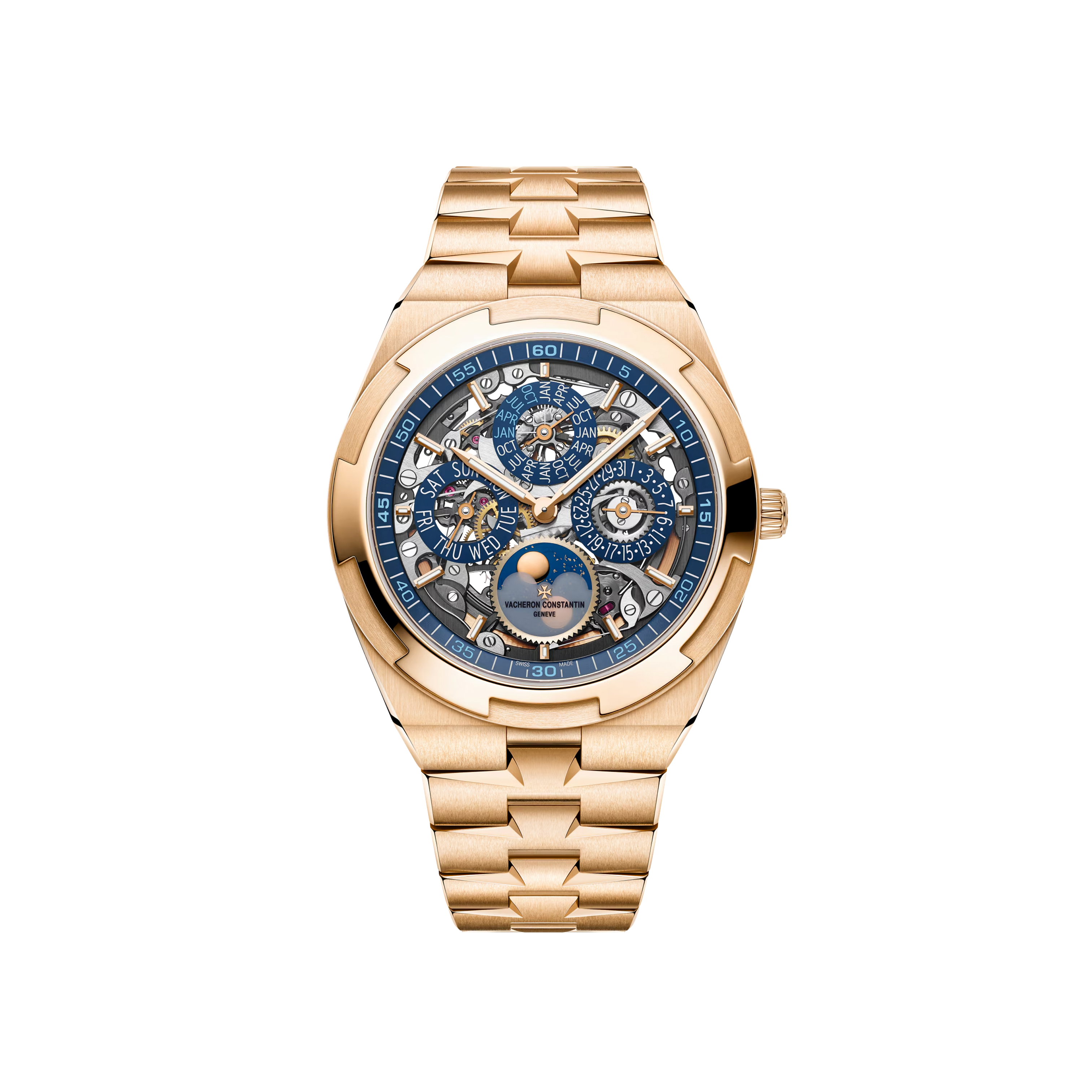 Vacheron Constantin Overseas Perpetual Calendar Ultra-Thin Skeleton 4300V/220R-B642 Pink Gold - 41.5mm