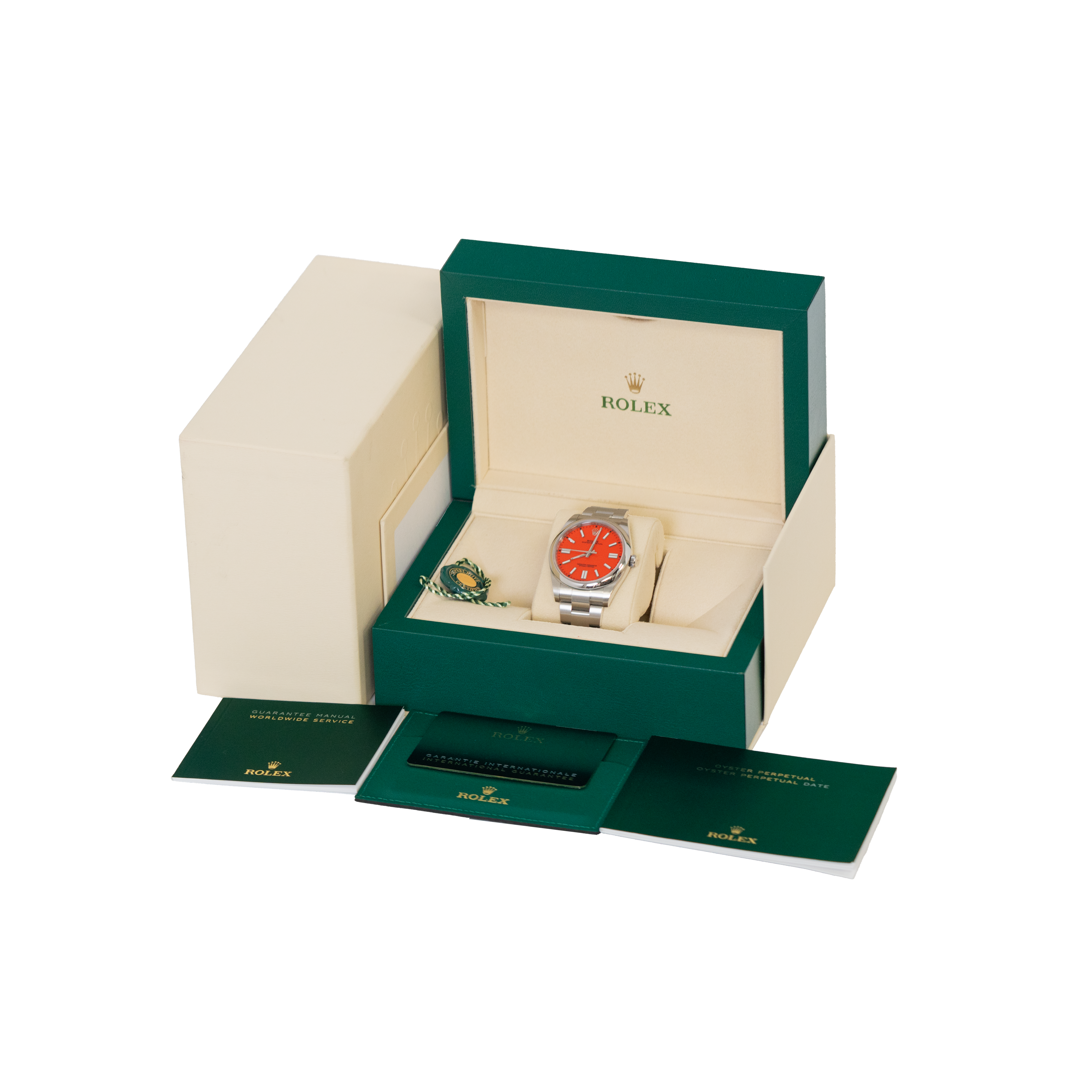 Rolex Oyster Perpetual 41 124300 "Coral Red Dial"