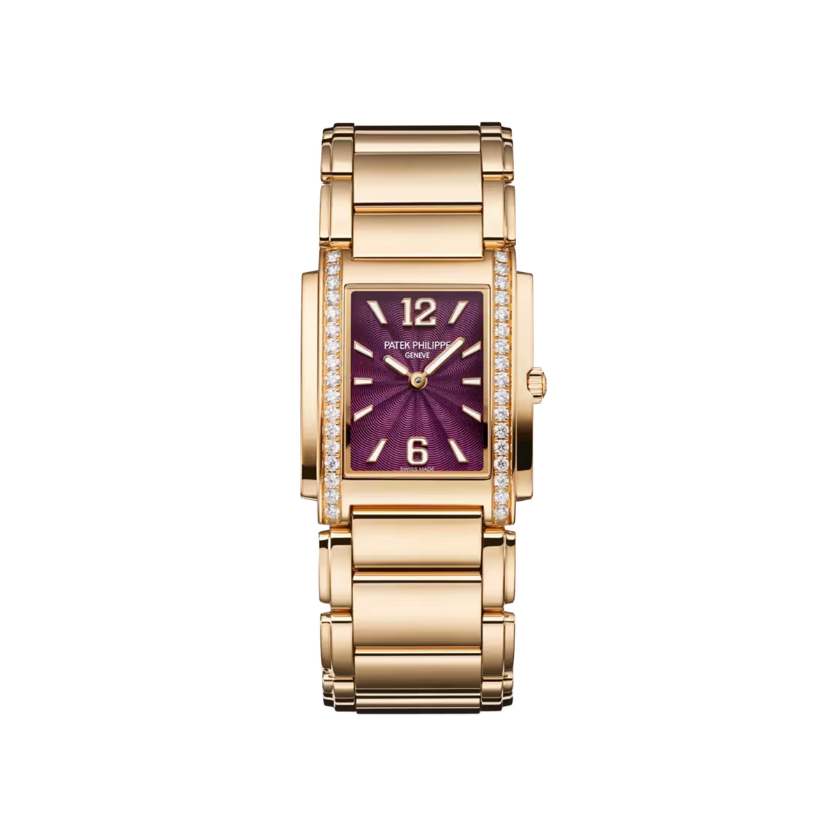 Patek Philippe Twenty~4 4910/1201R-010 Rose Gold Purple Lacquered Dial Diamond Set 25th Anniversary