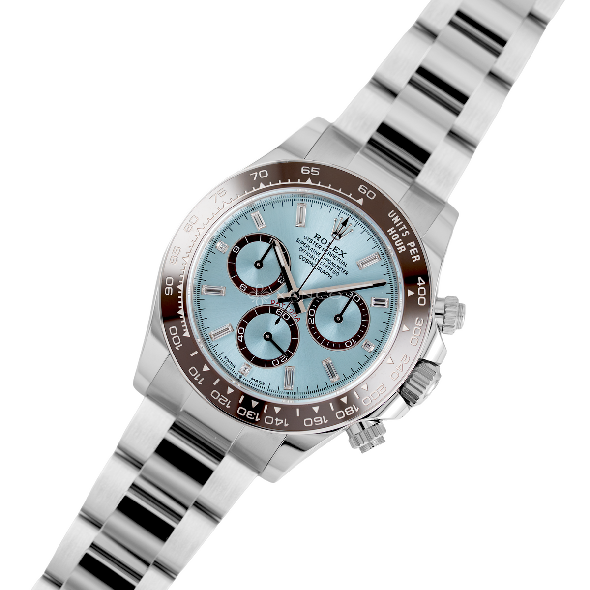 Rolex Daytona Platinum Ice Blue Baguette Diamond 126506