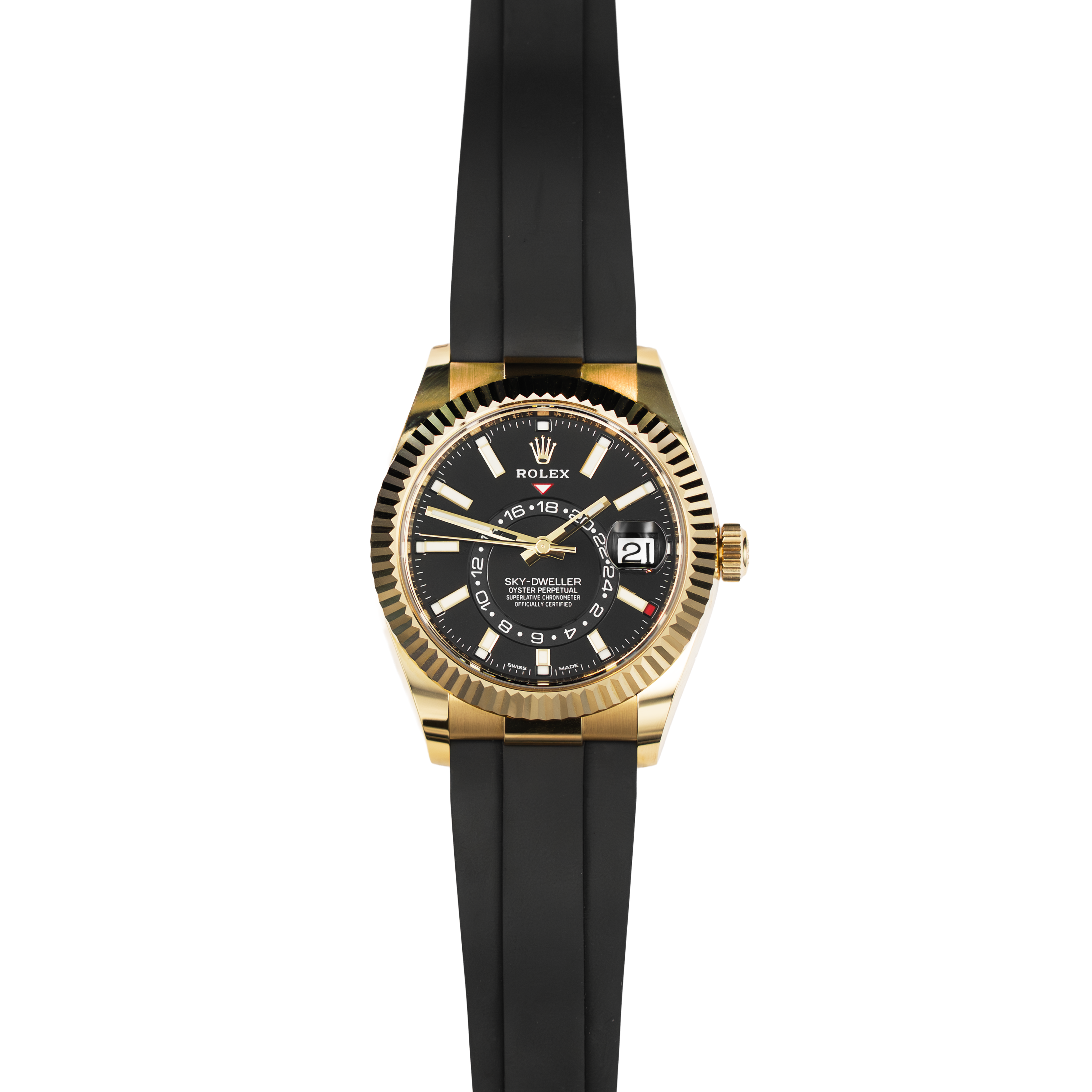 Rolex Sky-Dweller 326238 Oysterflex/Yellow Gold