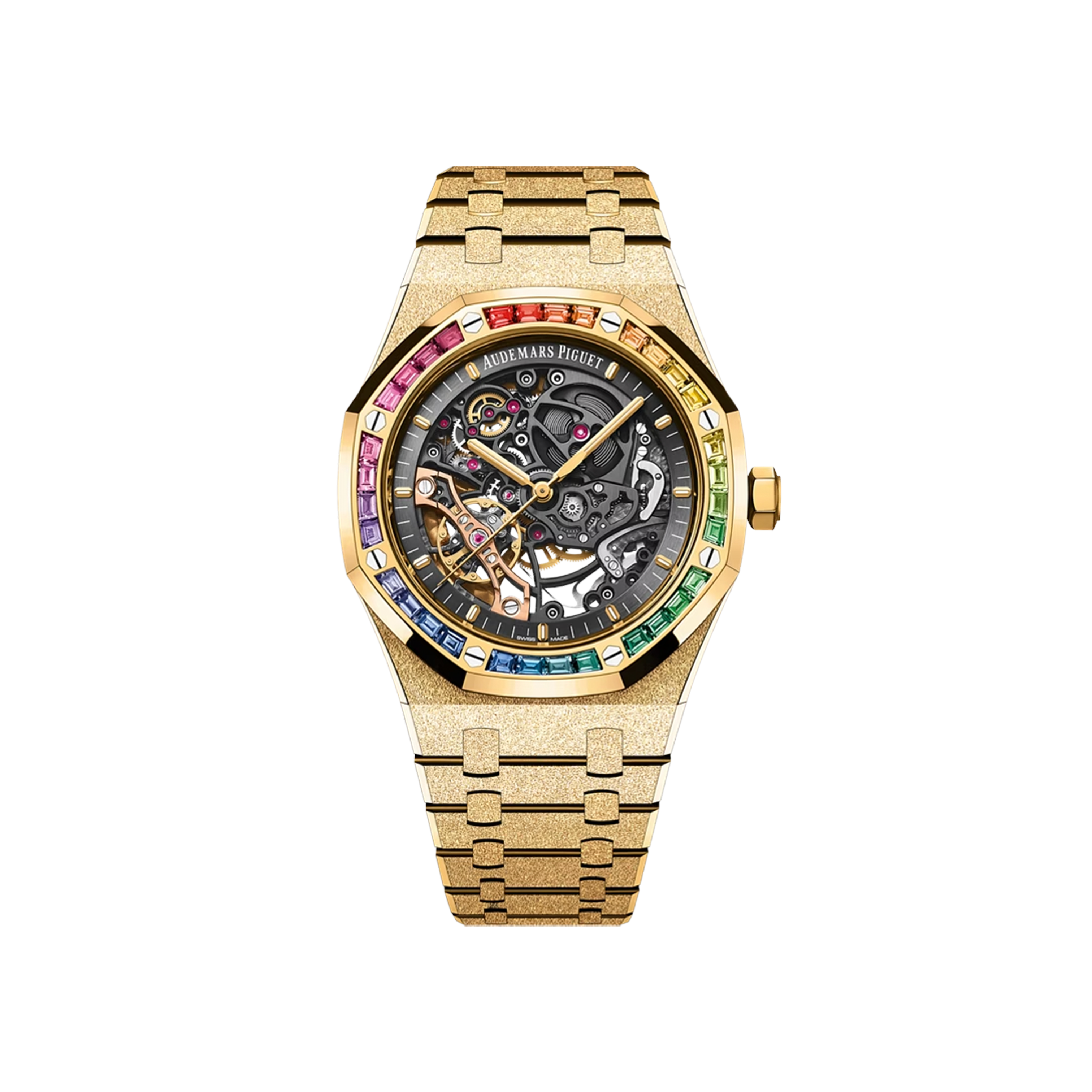 Audemars Piguet Royal Oak Openworked 15412BA Yellow Gold Frosted Rainbow - 41mm