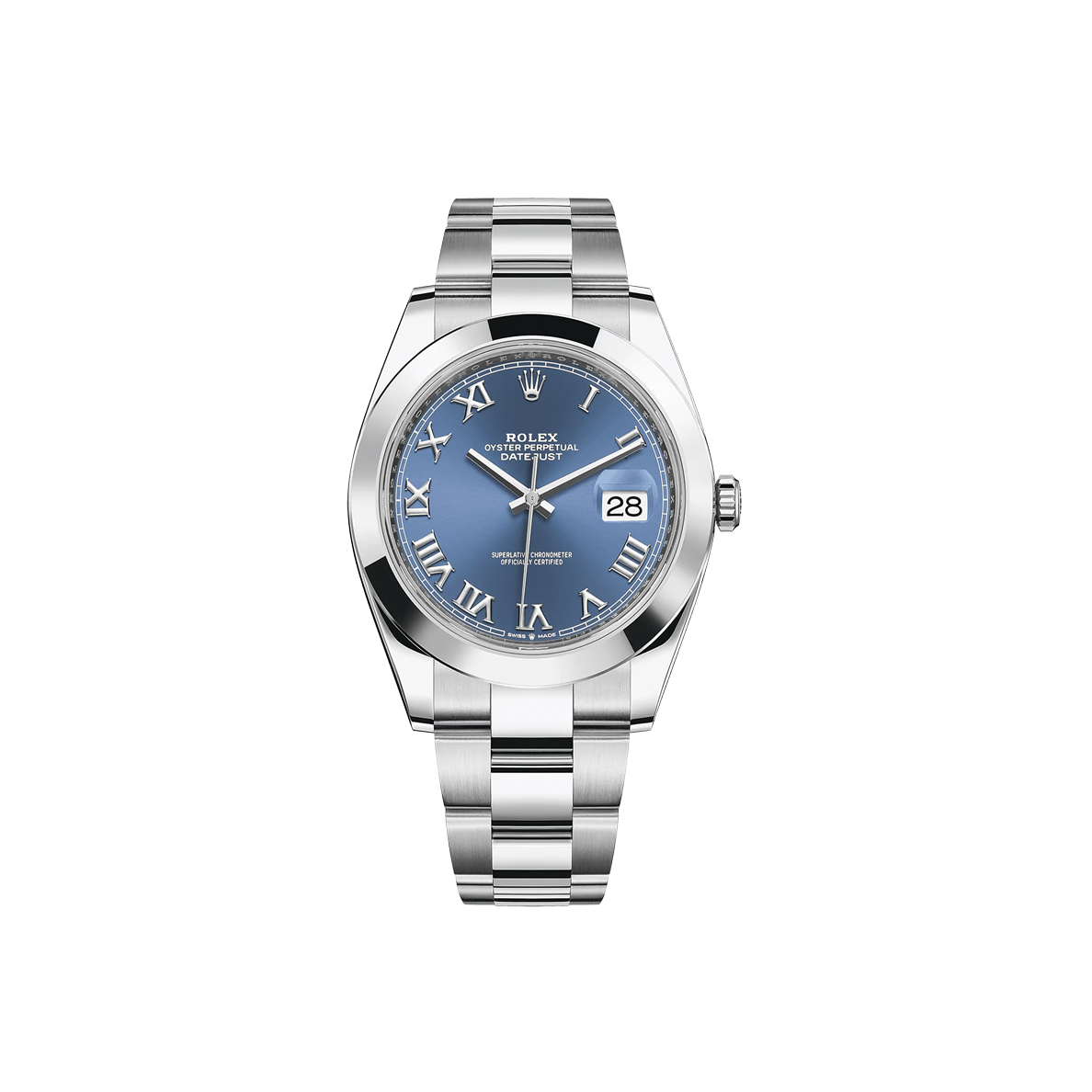 ROLEX DATEJUST 126300 -  AZZURRO BLUE ROMAN DIAL | OYSTER BRACELET
