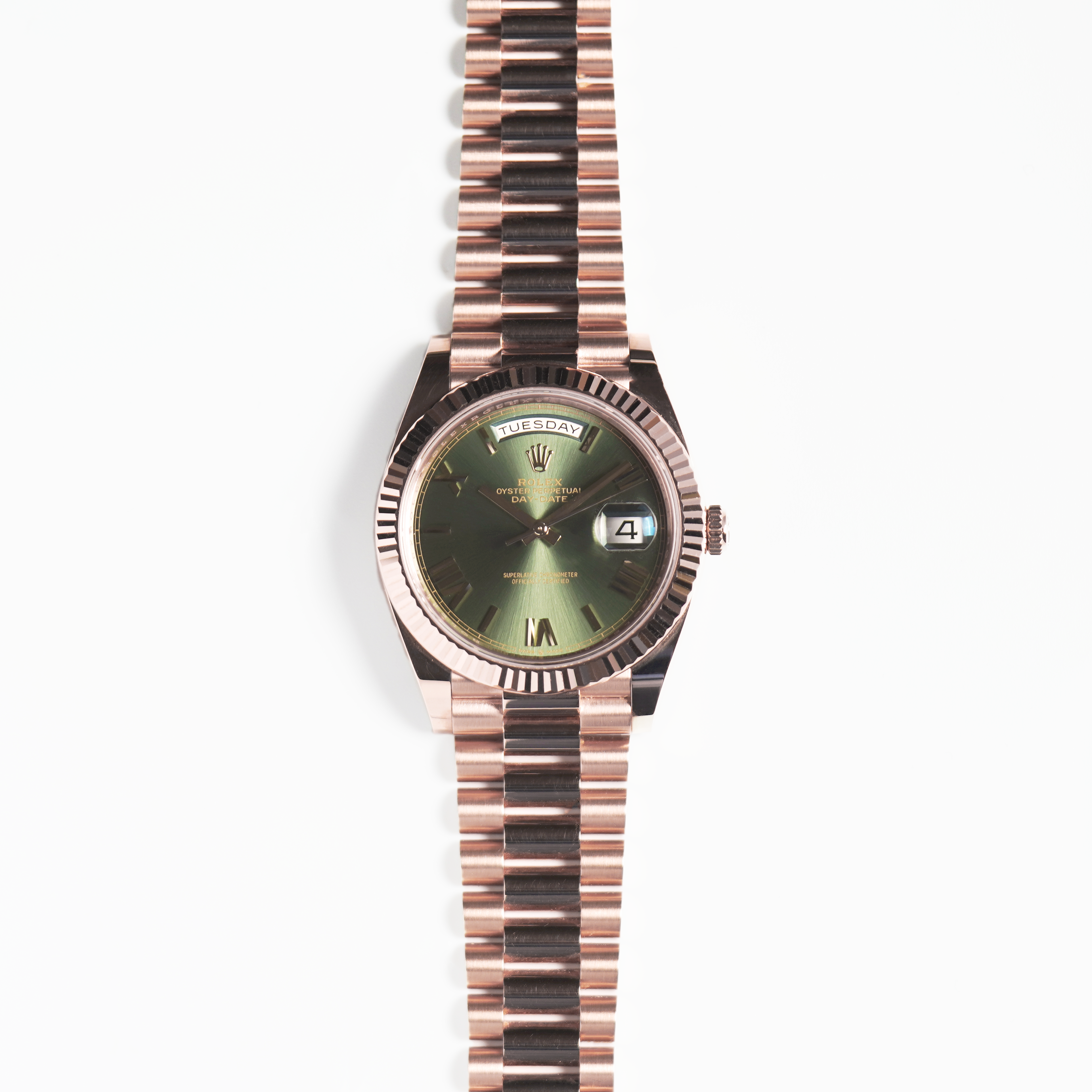 Rolex Day-Date 40 Everose gold 228235 'Olive Green' Dial