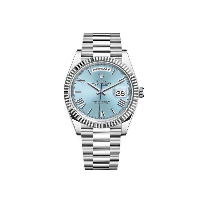 ROLEX DAY-DATE 228236 - ICE BLUE ROMAN DIAL | PRESIDENTIAL BRACELET