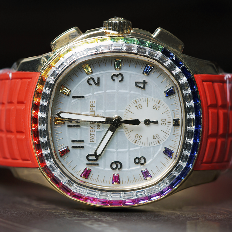 Patek Philippe Aquanaut Luce 7968/300R  Rainbow Chronograph Rose Gold Diamond-Set Bezel