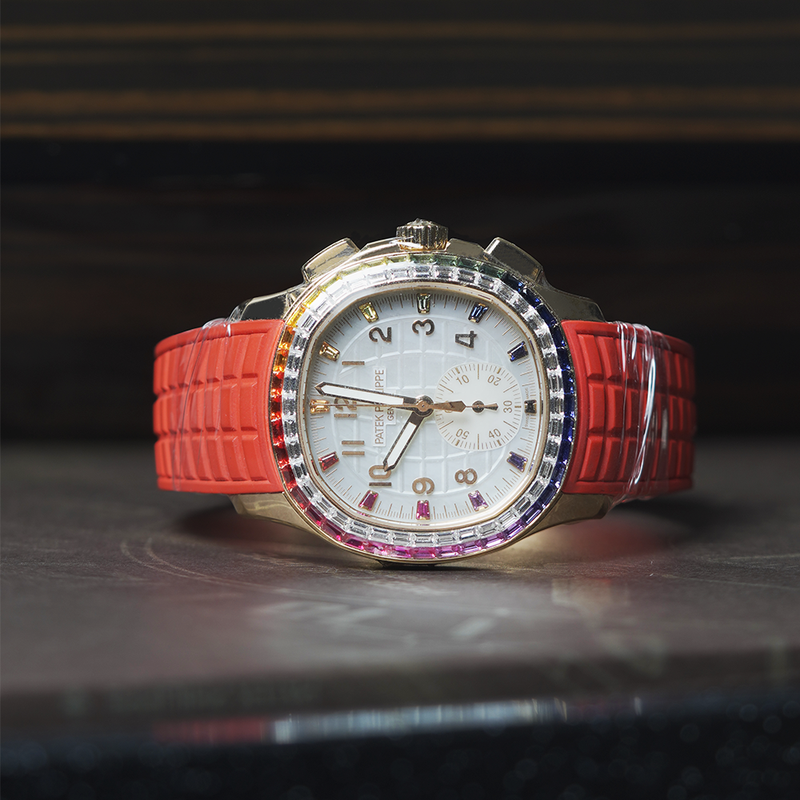 Patek Philippe Aquanaut Luce 7968/300R  Rainbow Chronograph Rose Gold Diamond-Set Bezel