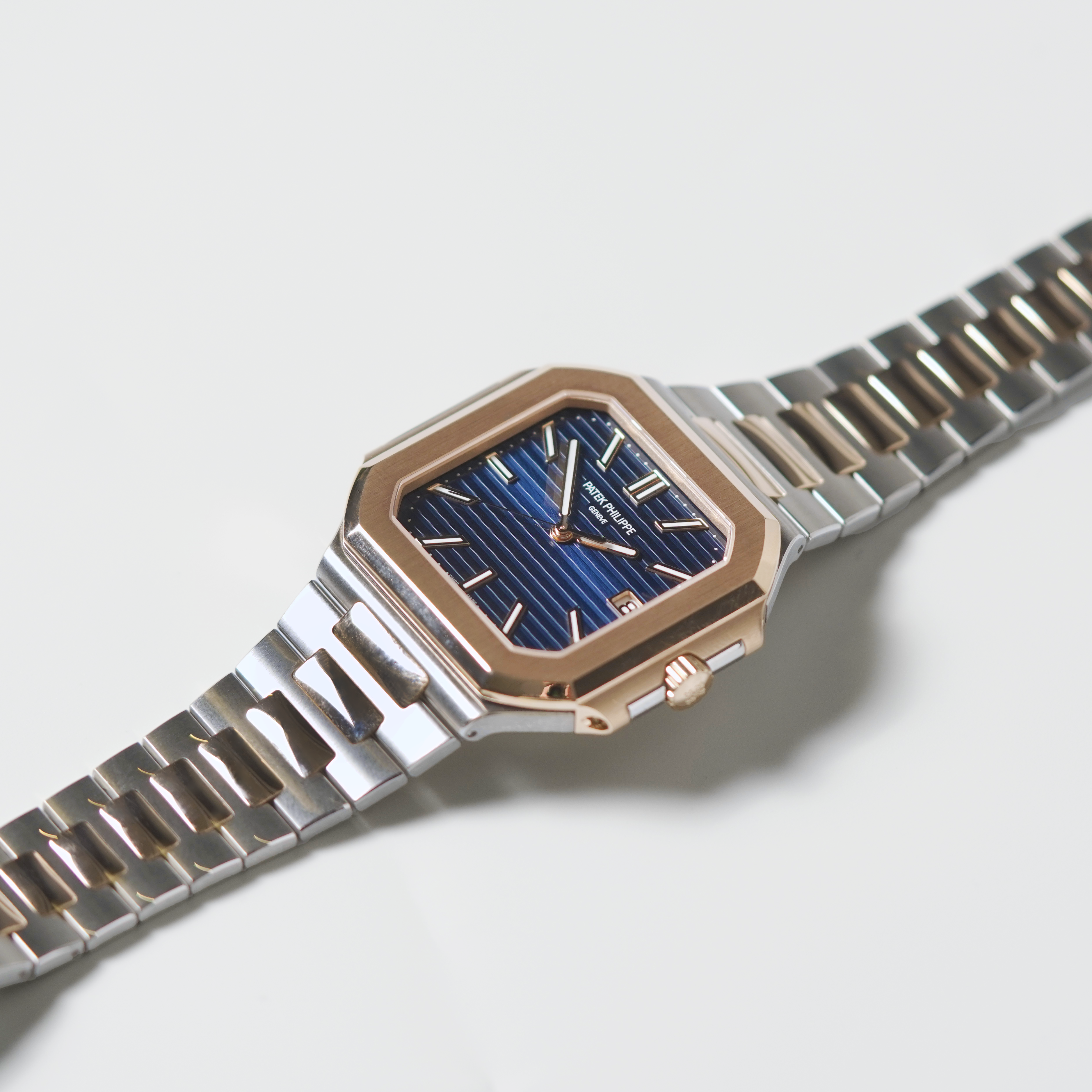 Patek Philippe 5821/1AR Cubitus Rose Gold and Steel 'Sunburst Blue Dial'