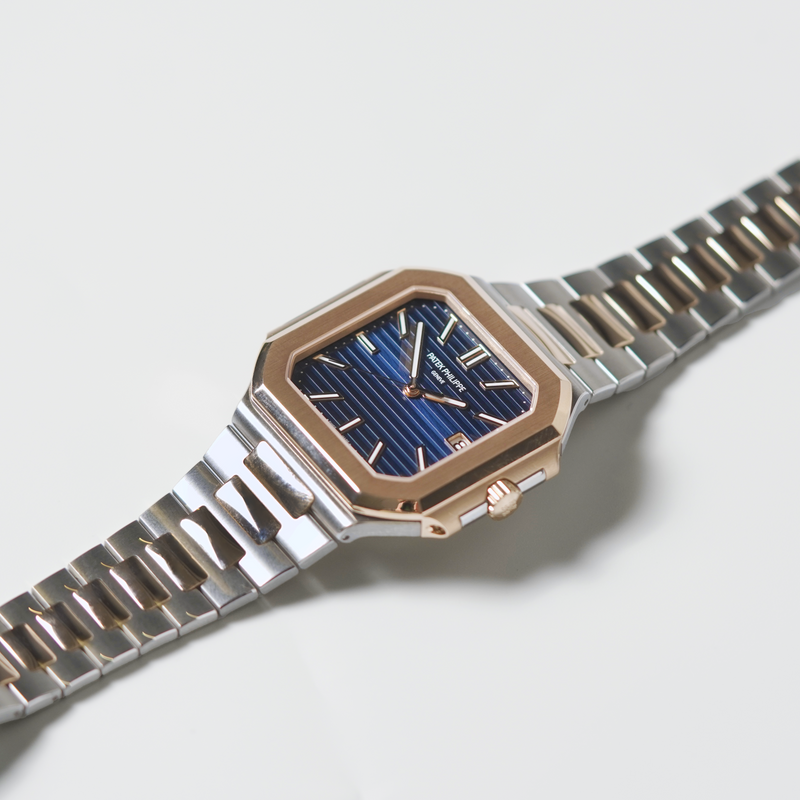 Patek Philippe 5821/1AR Cubitus Rose Gold and Steel 'Sunburst Blue Dial'