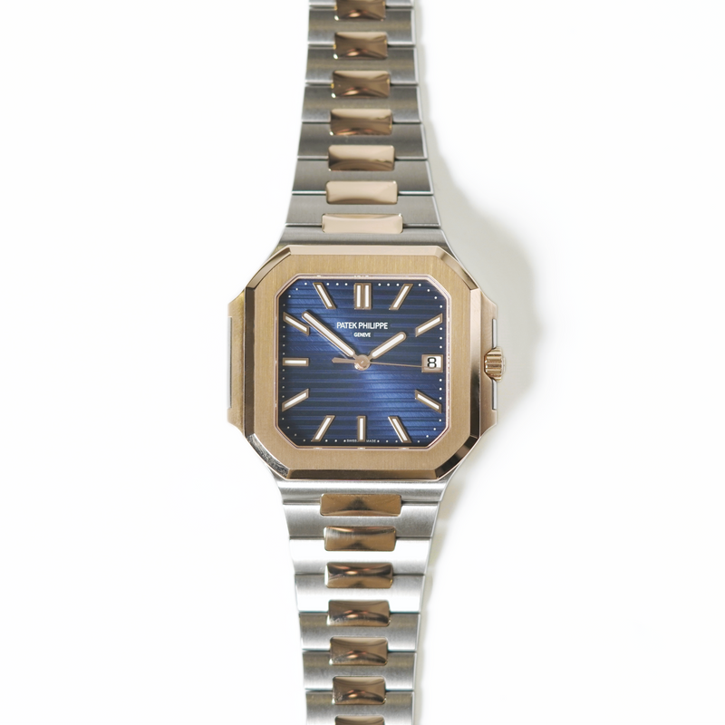 Patek Philippe 5821/1AR Cubitus Rose Gold and Steel 'Sunburst Blue Dial'