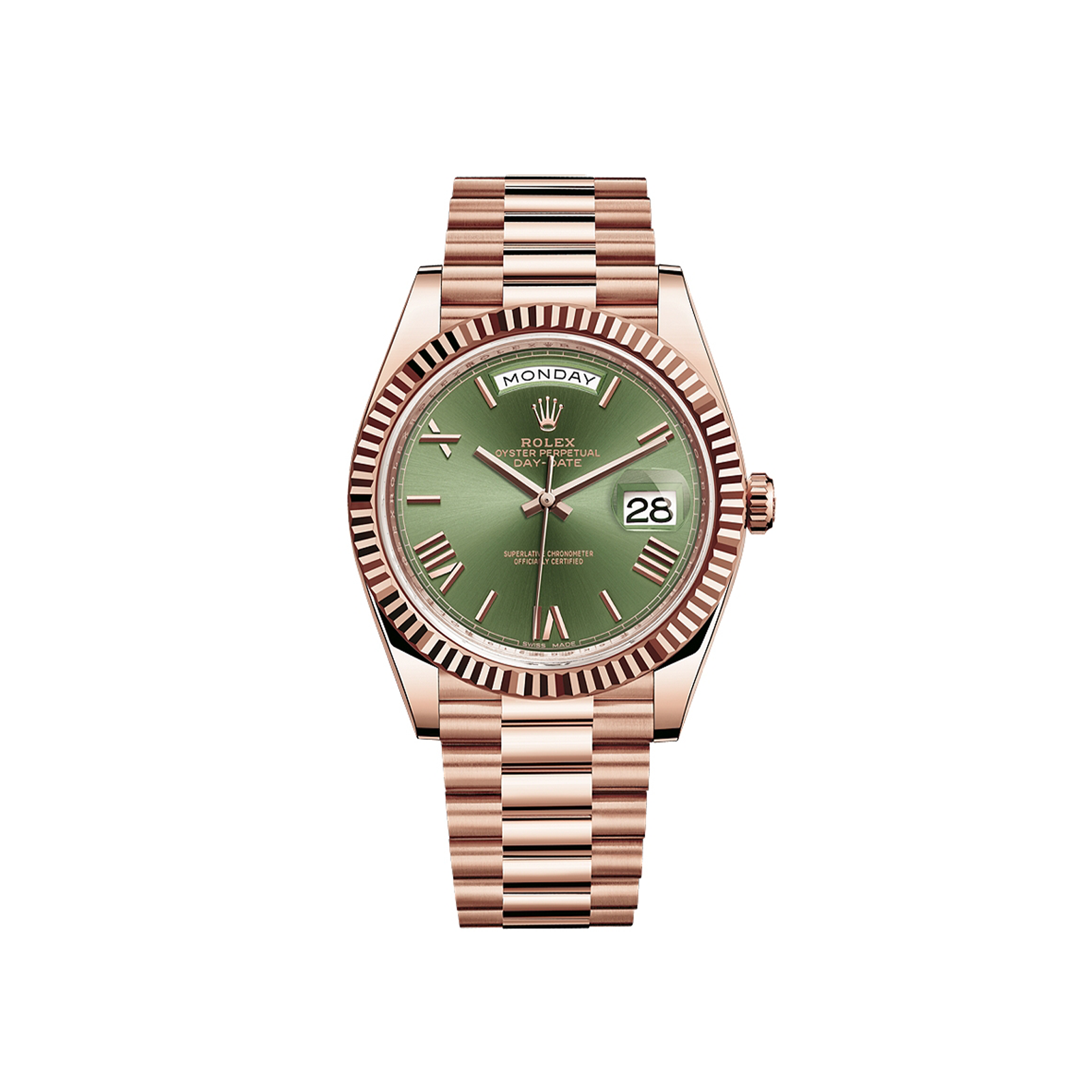 Rolex Day-Date 40 Everose gold 228235 'Olive Green' Dial